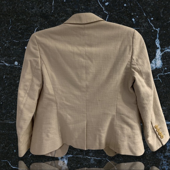ANN TAYLOR • Lovely Lady Beige 3/4 Sleeve Petite Mini Blazer - Picture 2 of 13